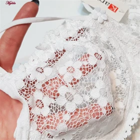 ست شورت و سوتین زنانه رز مدل فنردار رنگ سفید کارنارز کد 5169