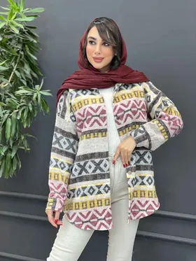 شکت طرح دار دکمه چوبی