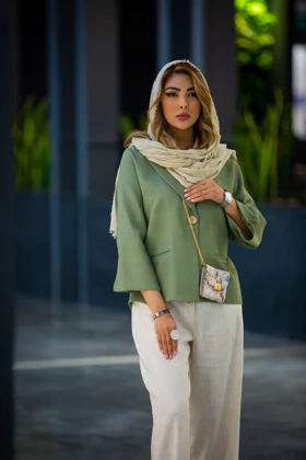 کت لینن زنانه جیب فیلتاب سارا