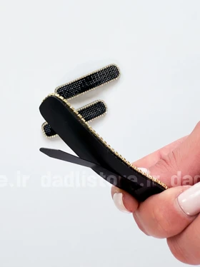 گیره مو تق تقی مستطیل نگین‌دار