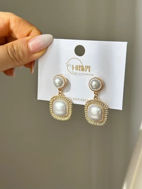 گوشواره مروارید مربعی برند hi