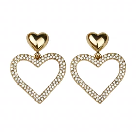 گوشواره قلبی نگین‌دار