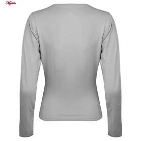 ست تیشرت و شلوارک ورزشی زنانه رنگ طوسی مدل 5223-697p