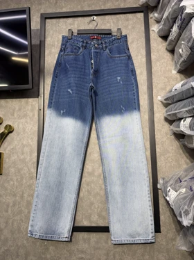 شلوار نیم بگ کاستوم شده دو رنگ آبی و یخی فوق العاده شیک و با کیفیت