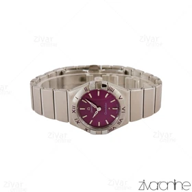 ساعت امگا کانسلیشن زنانه نقره ای ایندکس خطی صفحه بنفش 105165