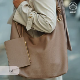 کیف دوشی گره‌ای (کرم)