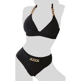 مایو زنانه دو تکه مشکی چینا (Cheina)