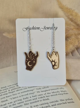 گردنبند ست دوستی کاپلی دست خورشید و ماه