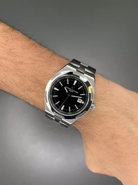 ساعت مچی وشرون کنستانتن اتوماتیک سیلور صفحه مشکی Vacheron Constantin