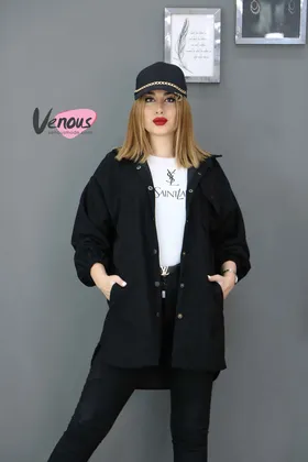 مانتو مخمل کبریتی سه جیب