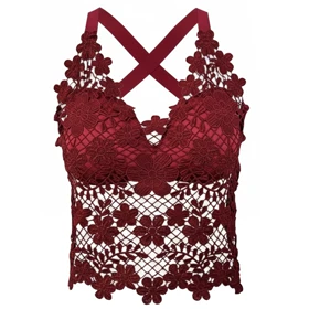 تاپ زنانه ماییلدا مدل گل‌گلی گیپوری کد 5474-1837