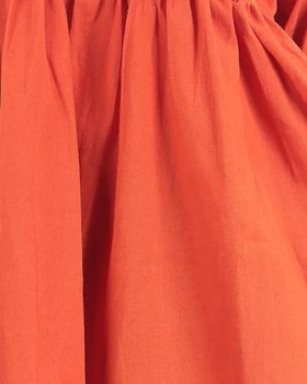 پیراهن لینن چاپ طرح بازار 6146 (نارنجی)