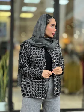 ژاکت بافت دکمه مرواریدی کد 750