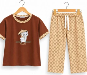 لباس خانگی زنانه تیشرت شلوار گربه Gucci