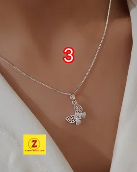 گردنبند زنانه استیل با آبکاری نقره