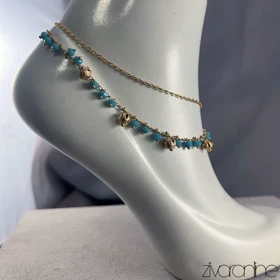 پابند YSX دولاین نگین آبی فیروزه ای 60049