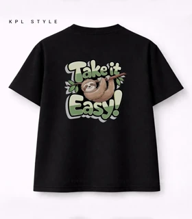 تیشرت باکسی یونیسکس طرح Take It Easy کد 1371