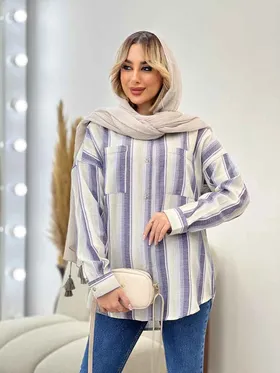 شومیز راه راه دو جیب