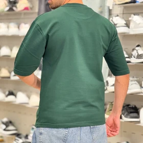 تیشرت مردانه ساده بیسیک رنگ سبز کد 772581