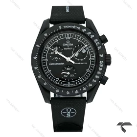 ساعت امگا سواچ ماموریت به ماه بند رابر جدید فول مشکی Swatch-10596-U