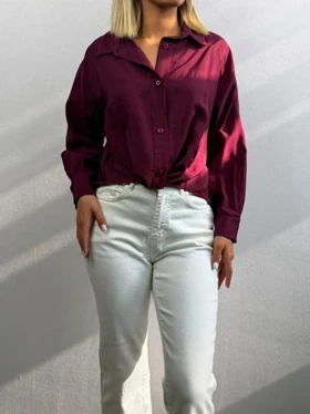 شومیز جلو گره پینترستی کد 4488 (چری)