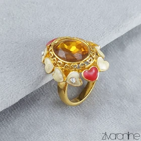 انگشتر زنانه مدل ملکه نگین نباتی 30131