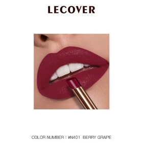 رژ لب جامد مرطوب‌کننده لیکاور Lecover Moisturizing Lipstick (N401 BERRY GRAPE)