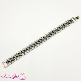 دستبند مردانه رولکس نقره ای مشکی