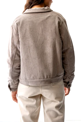 کت جیب‌دار مخمل کبریتی زنانه