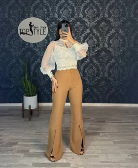 شلوار راسته دمپا چاک‌دار کد : 7923