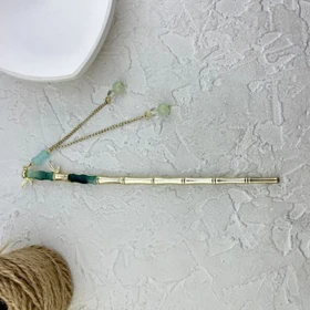 کانزاشی مو فلزی طرح بامبو با آویز ظریف مدل زنورا