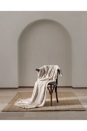 پتو یک نفره Madame Coco مدل Corbeau پلی‌استر - بژ