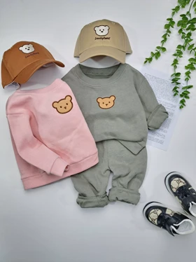 ست بلوز استیکر دار تدی و شلوار