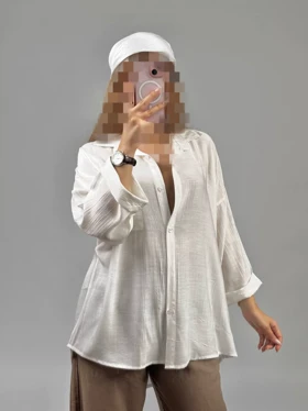 شومیز مانتویی تک جیب روشنا