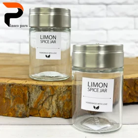 جاادویه 140 سی سی شیشه ای درب استیل لیمون