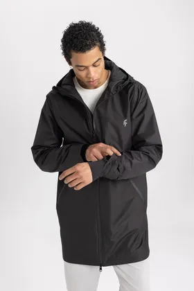 کت بارانی بلند ضد آب هوددار ضد آب Fit C3972AX24SP