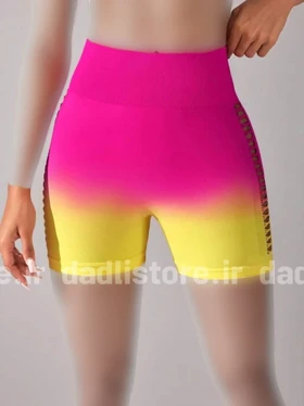 شورتک ورزشی سیملس پشت چروک آمبره زاپ‌دار