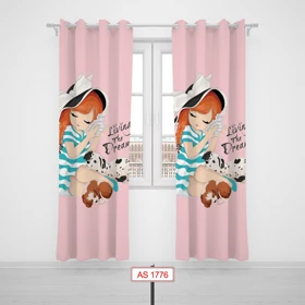 پرده پانچی اتاق کودک برند مینوریا کیدز طرح دخترانه کد p-262