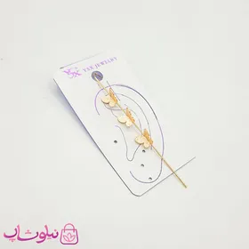گوشواره کراس YSX مدل سه پروانه طلایی