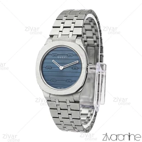 ساعت گوچی زنانه نقره ای صفحه سرمه ای 106029