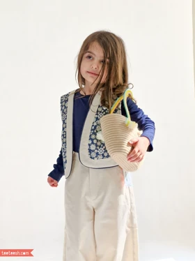 جلیقه سوزندوزی سرمه ای