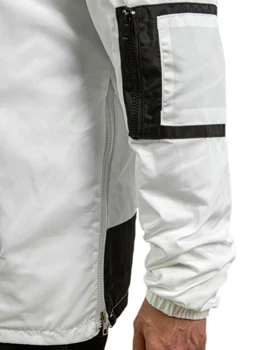 سویشرت مردانه بادگیر ضد باران کلمبیا رنگ سفید مشکی کد 24556