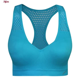 نیمتنه ورزشی زنانه جیر مدل پشت قهرمانی پددار آبی روشن کد 4976