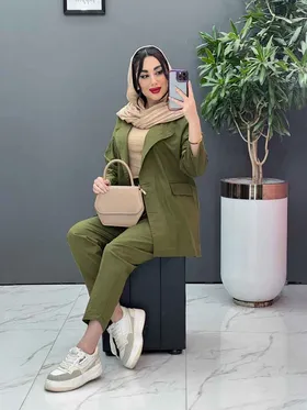 مانتو شلوار ست لینن دو دکمه