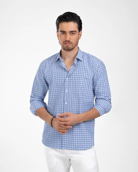 ام کی کالکشن پیراهن آستین بلند mk-25601-blue