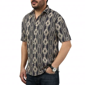 پیراهن آستین کوتاه بوکله مردانه مدل 61119128