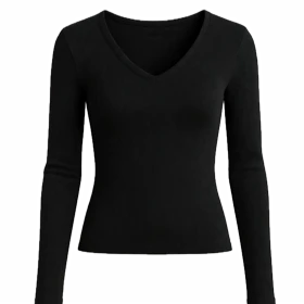 بلوز آستین بلند زنانه پپا مدل Vneck رنگ کشکی