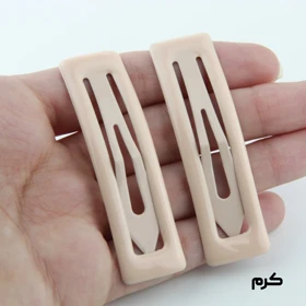 گیره مو دخترانه طرح تق تقی مستطیل (کرم)