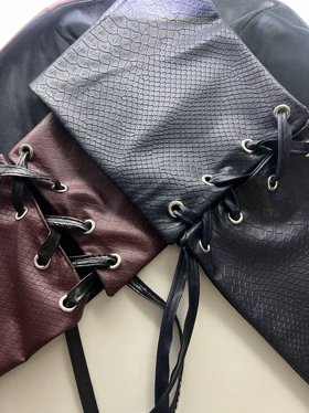 ست کراپ دامن چرم Aris