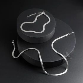 ست گردنبند و دستبند هرینگبون Herringbone Necklace & Bracelet S-01